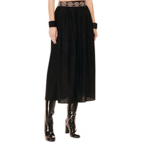 CHANEL 24 Fall And Winter Casual Long Skirts Women's Black