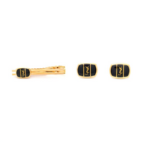 SAINT LAURENT 1980s Cassandre-logo Cufflinks And Tie Clip Set