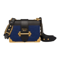 PRADA Cahier Calfskin Handbag Shoulder Bag Crossbody Bag Women's Blue