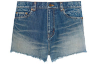 SAINT LAURENT Raw Edge Denim Shorts