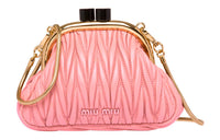 MIU MIU BELLE Soft Sheep Leather Crossbody Bag Shoulder Bag Mini Women's Pink