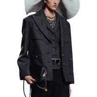 CHANEL Jackets Coats Women's Black