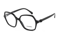 CHANEL Plate Frame Irregular Shape Eyeglass Frames Unisex Black