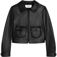 CELINE Straight Blouson Jacket In Soft Lambskin