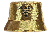 PRADA Sequins Logo Bucket Hat