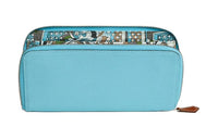 HERMES Silk'In Epsom Calfskin Wallet Women's Blue