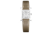 HERMES Heure H Collection Wrist Watch Quartz Movement Genuine Leather Strap White Dial Women's Watch