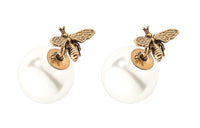 DIOR Stud Earrings Women's White