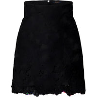 LOUIS VUITTON Floral Lace Mini Skirt