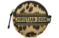DIOR Travel Technical Fabric Coin Purse Clutch Women's Beige