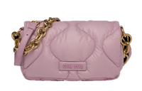MIU MIU Leather One Shoulder Handbags Women's Pink