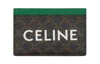 CELINE Triomphe Arc De Triomphe Canvas Card Holder Unisex Umber/Green