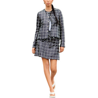 CHANEL Casual Short Skirts Women's Black White
