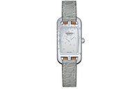 HERMES Nantucket Wrist Watch Quartz Movement Genuine Leather Strap Silver Dial Women's Watch