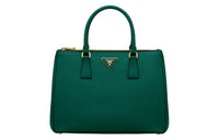 PRADA Saffiano Leather Shoulder Bag Women's Billiards Green