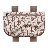 DIOR CACTUS JACK Collaboration Jacquard Fabric Saddle Arm Wrist Bag Men's Coffee