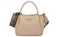 PRADA Leather Shoulder Bag Crossbody Bag Handbag Small Size Women's Sand