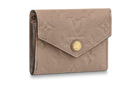 LOUIS VUITTON Embossed Soft Grained Cow Leather Wallet Women's Gray