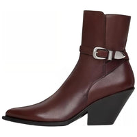 CELINE Ankle Boots 7cm Women's Brown