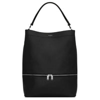 SAINT LAURENT Calfskin Hobo Bag Handbag Large Size Women's Black