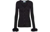 PRADA Ribbed Button-Up Cardigan