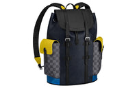 LOUIS VUITTON CHRISTOPHER Calfskin Backpack Regular Men's Blue Yellow Multicolor