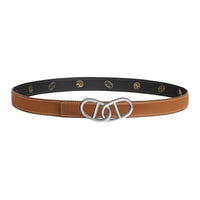 HERMES Leather Leather Belts Unisex Black/Gold Width: 2.4cm
