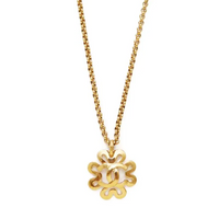CHANEL 1995 Cc Clover Pendant Necklace