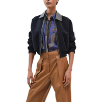 HERMES Jackets Coats Women's Blue Black