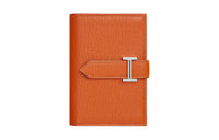 HERMES Bearn Mysore Goat Skin Wallet Mini Women's 93 Orange Hermes Orange Combo