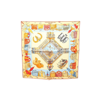 HERMES Silk Scarves Women's Yellow