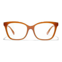 CHANEL Acetate Square Eyeglass Frames Women's Brown