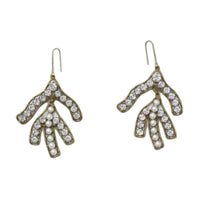 CELINE Brass Earrings Women's Light Gray
