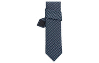 HERMES Tie Men's Marine Blue/Sky Blue