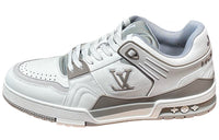 LOUIS VUITTON Trainer Low-Top Skateboard Shoes Unisex White Gray