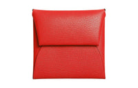 HERMES Bastia Chamkila Goatskin Wallet Women's S3 Rouge De Coeur Heart Red