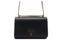 PRADA Cow Leather Shoulder Bag, Crossbody Bag Regular Women's Black