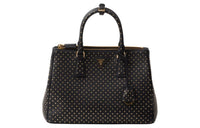 PRADA Leather Shoulder Bag Crossbody Bag Handbag Large Size Women's Black