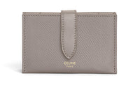 CELINE Grained Calfskin Card Holder Women's Pebble