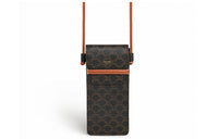 CELINE Triomphe Canvas Sheepskin Crossbody Bag Women's Tawny