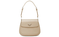 PRADA Cleo Leather Shoulder Bag Crossbody Bag Women's Desert Beige