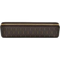 SAINT LAURENT Polyurethane Jewelry Box Storage Bag Women's Chestnut
