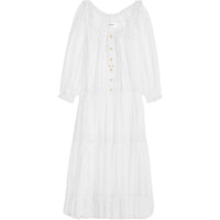 CELINE Embroidered Folk Dress In Cotton Muslin