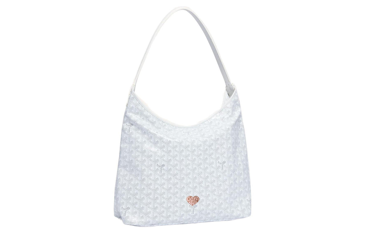 GOYARD Bohème Hobo Canvas With Leather Dogtooth Shoulder Bag Combo Bag Shoulder Bag Women's White Mosaic Khaki Hearts