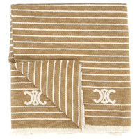 CELINE Cotton Knit Scarves Women's Brown