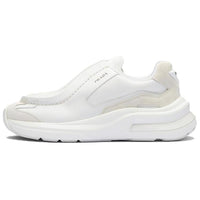 PRADA Brushed Leather Sneakers Bike Fabric Suede White