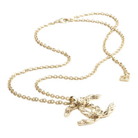 CHANEL Metal Rhinestone Necklaces Women's Gold