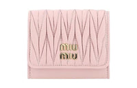 MIU MIU Matelassé Sheepskin Wallet Women's Pink
