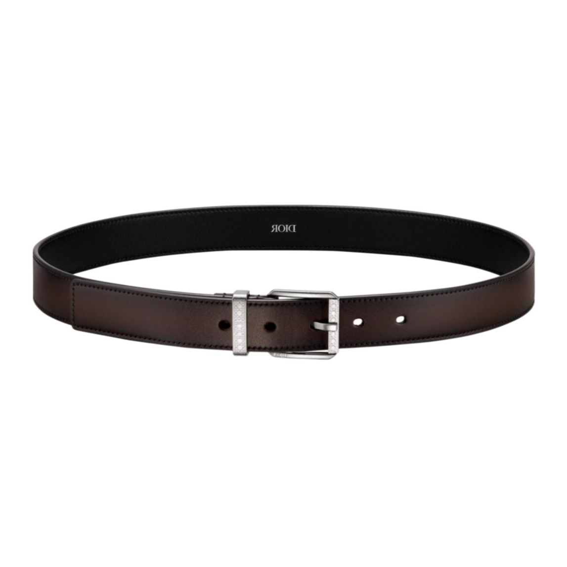 DIOR - Leather Belts Men's Dark Brown Width: 3CM