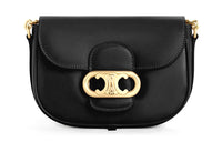 CELINE MaillonTriomphe Cow Leather Chain Bag Shoulder Bag Crossbody Bag Medium Size Women's Black